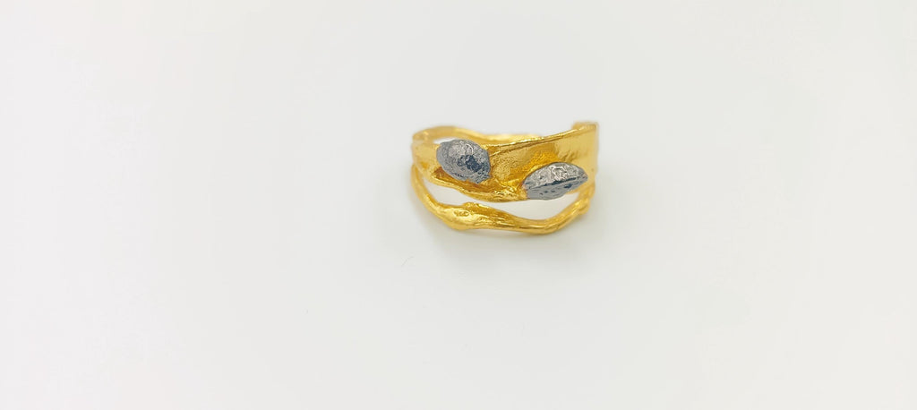 Olive Leaf Ring: Solid Gold - Yellow, White, or Rose 14k