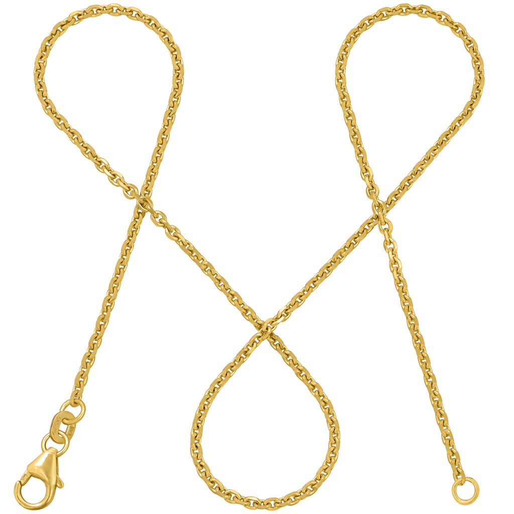 Ankerkette DELICATE Zierlich 14k Echtgold Diamantiert