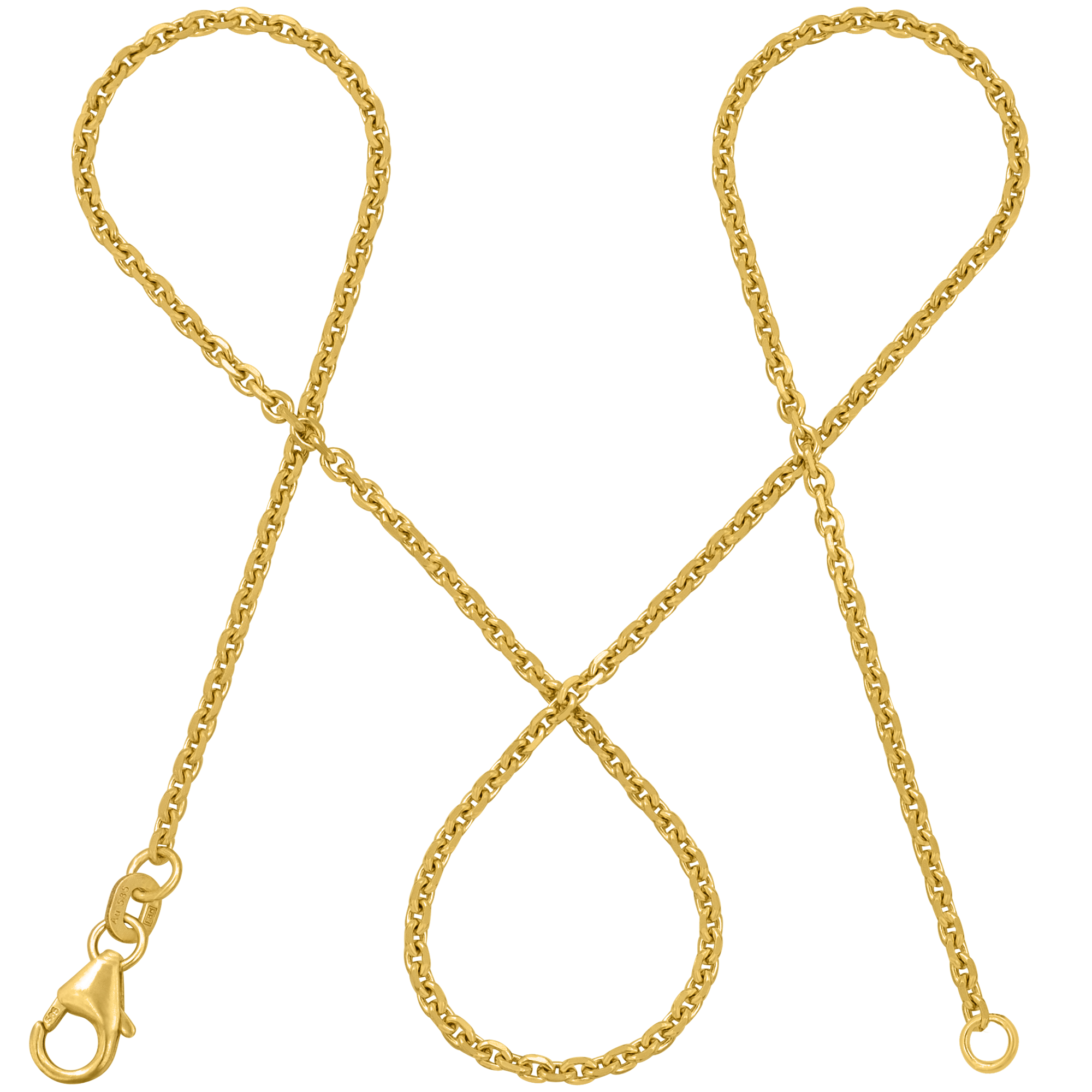 Ankerkette DELICATE Zierlich 14k Echtgold Diamantiert