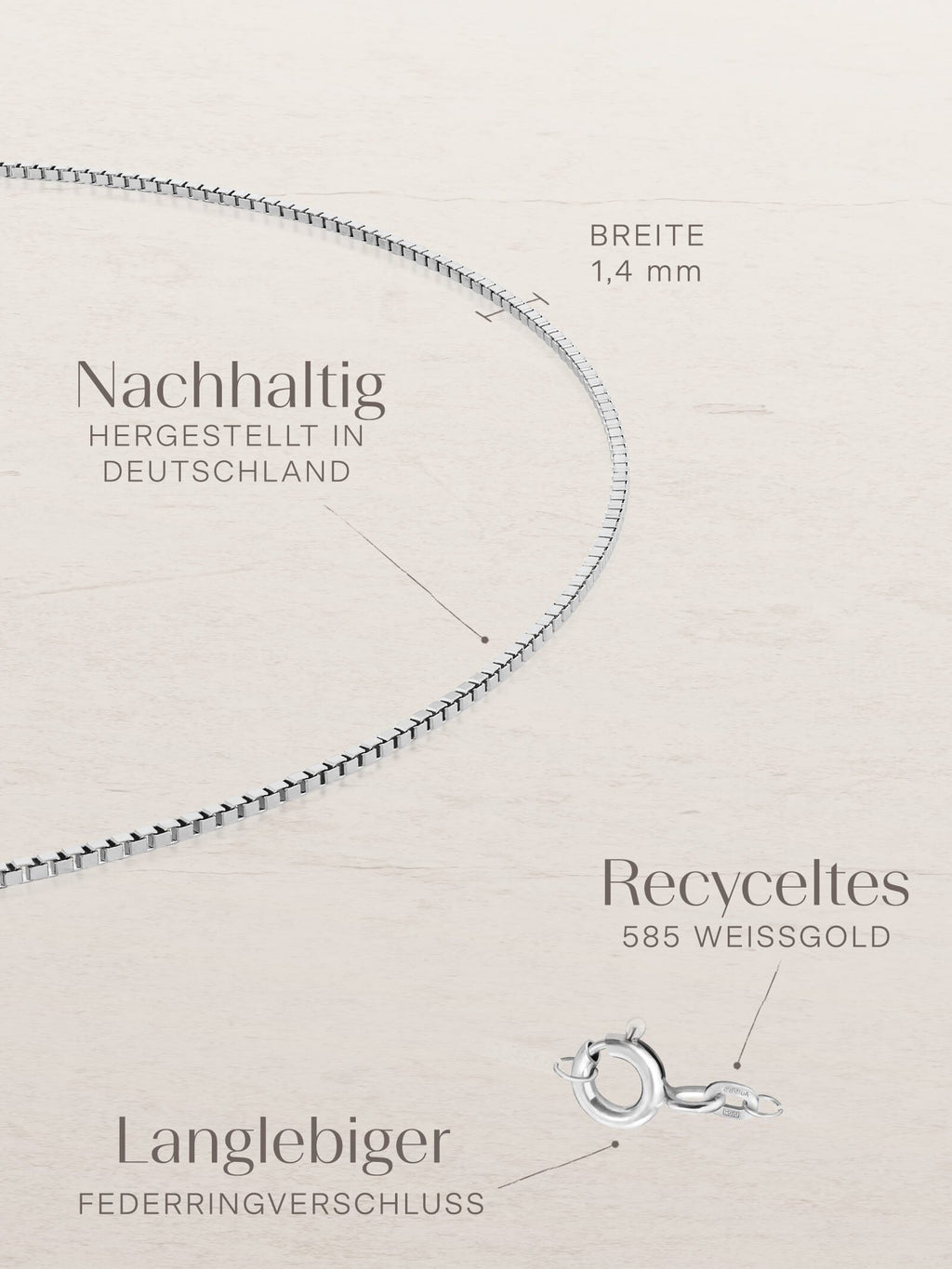 Venezianerkette VENICE Filigran 14k Weißgold