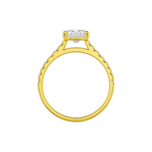 2 Carat Pear Shape Cathedral Setting 14K Solid Gold Diamond Engagement Ring