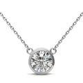 AGI Certified 2 CTW Round Brilliant Lab Grown Diamond Bezel Pendant in 14K Gold-3