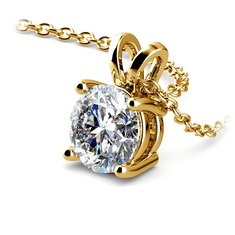 1.00 CTW AGI Certified Lab Grown Diamond Pendant - G/VS Clarity Round Cut in Choice of 14K White or Yellow Gold-0