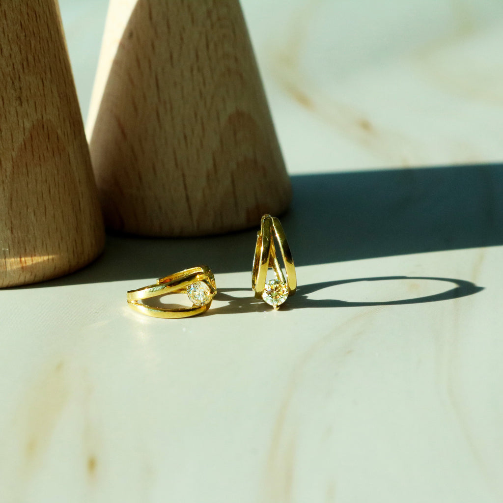 Cubic huggie earrings