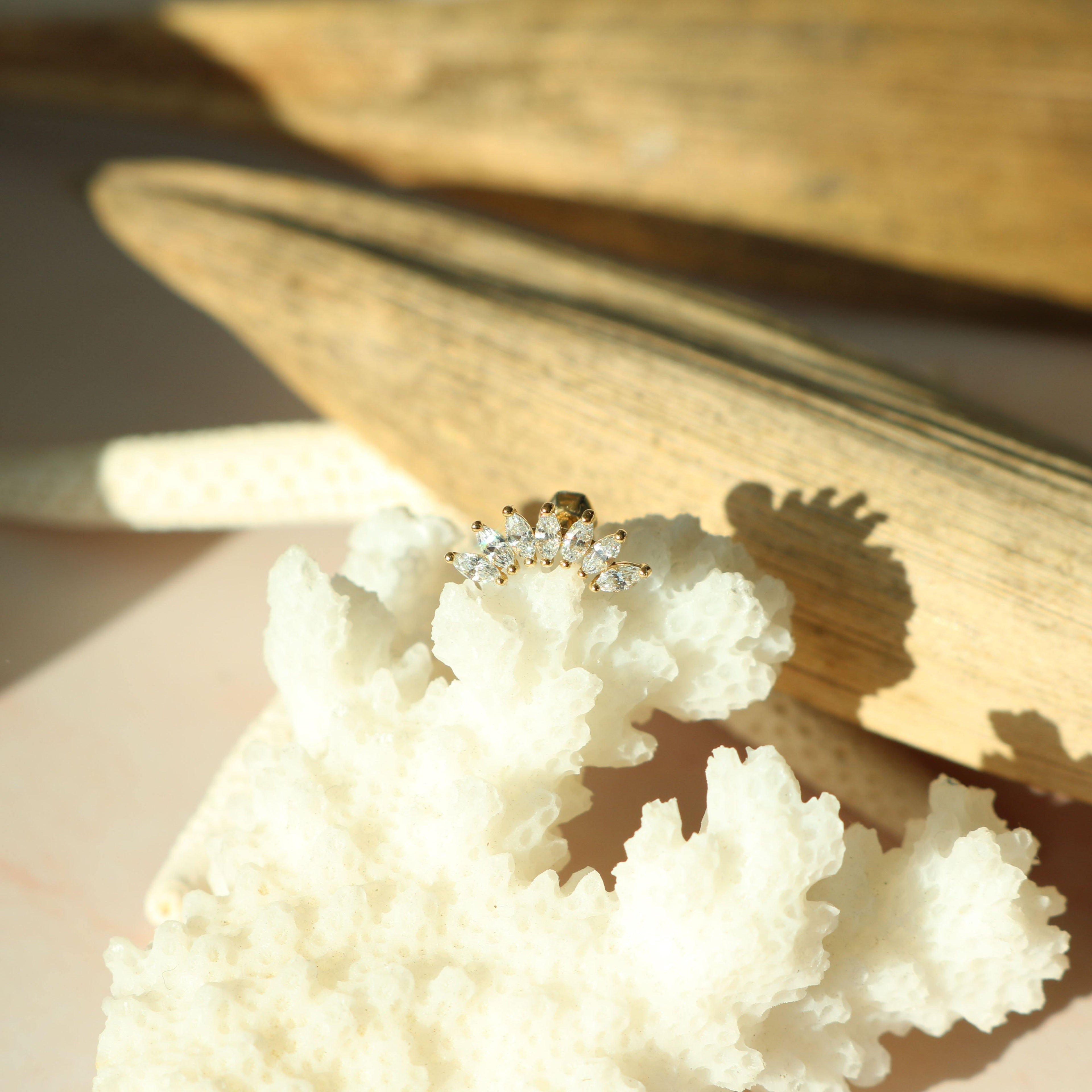 Crystal wing barbell