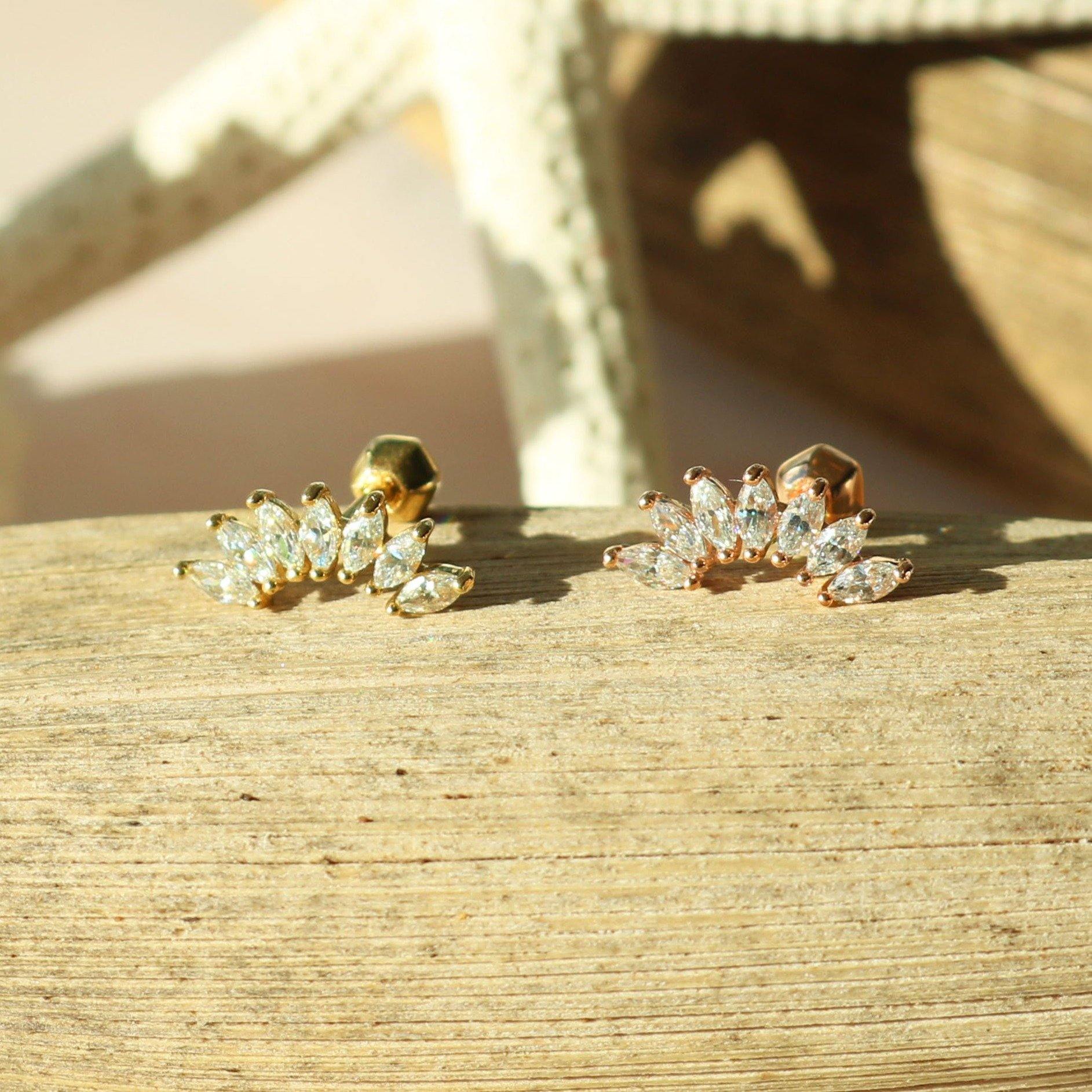 Crystal wing barbell