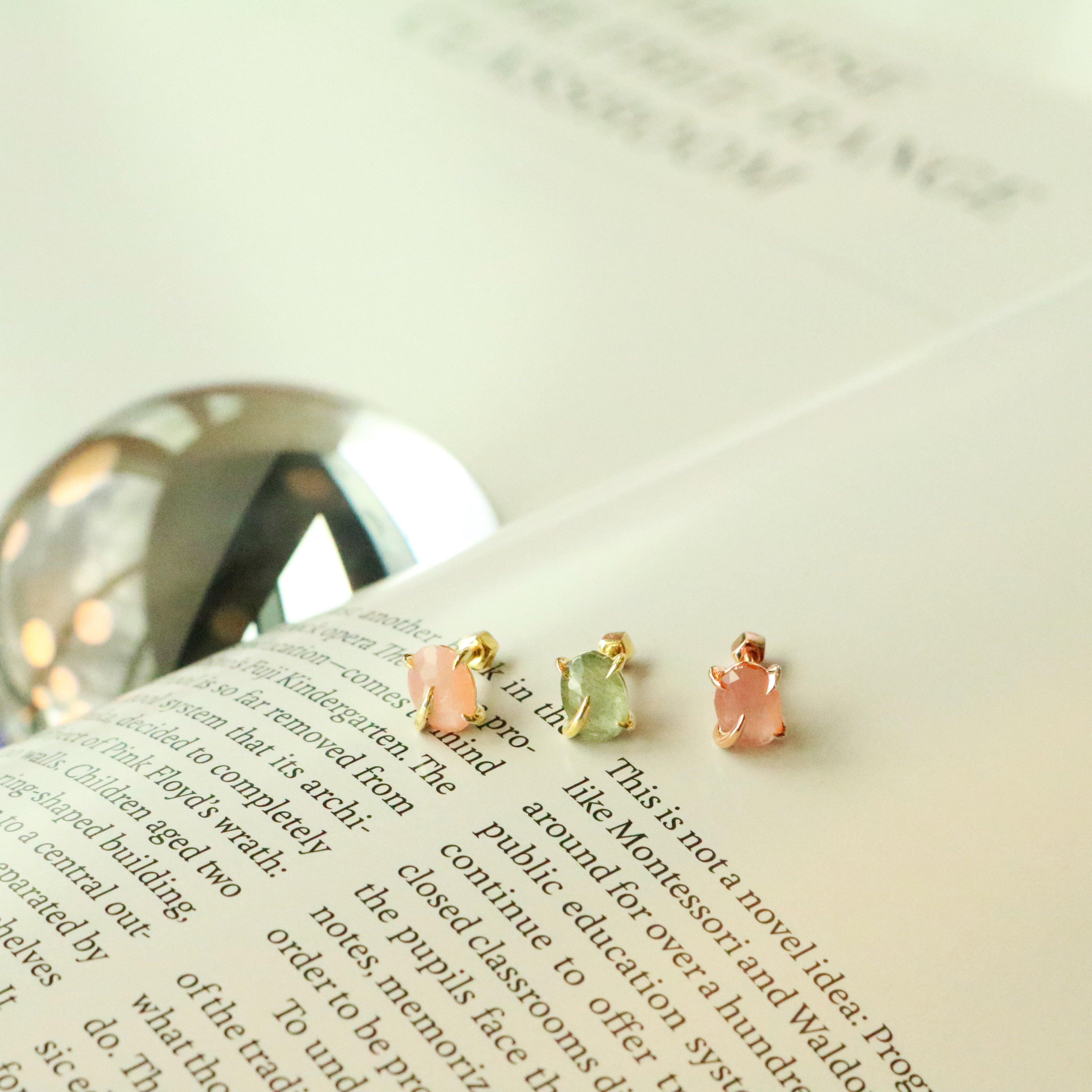 Peach moonstone barbell