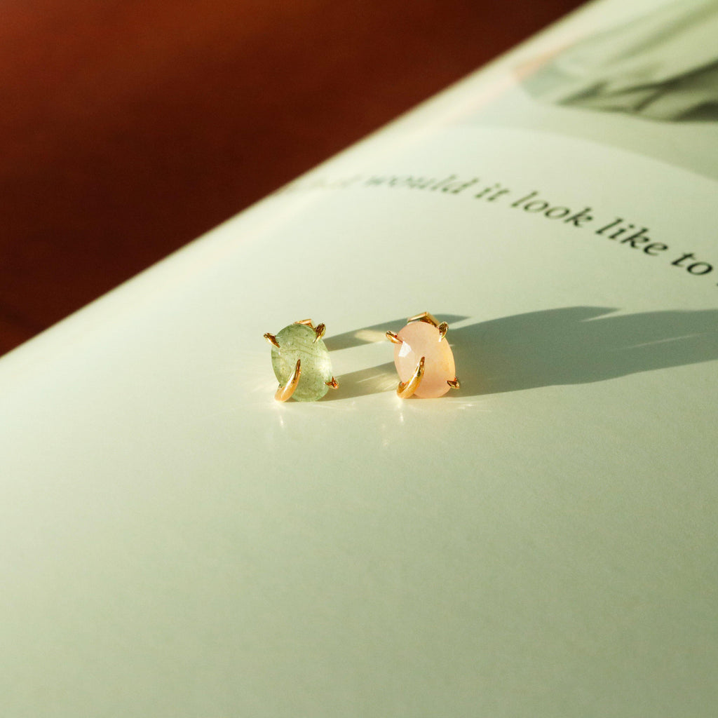 Peach moonstone barbell