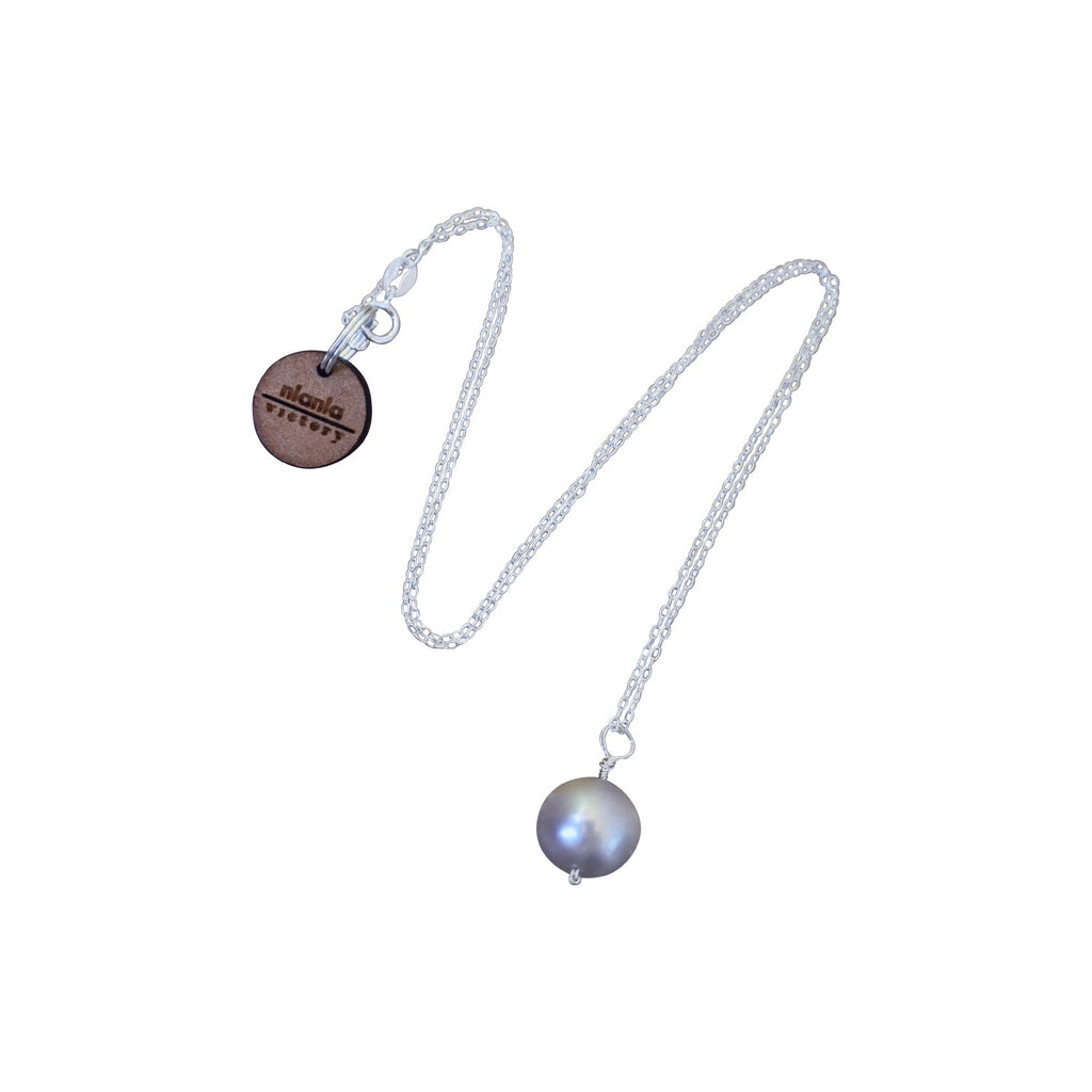 Round Silver freshwater pearl .925 sterling silver necklace, Bloom Collection | by nlanlaVictory