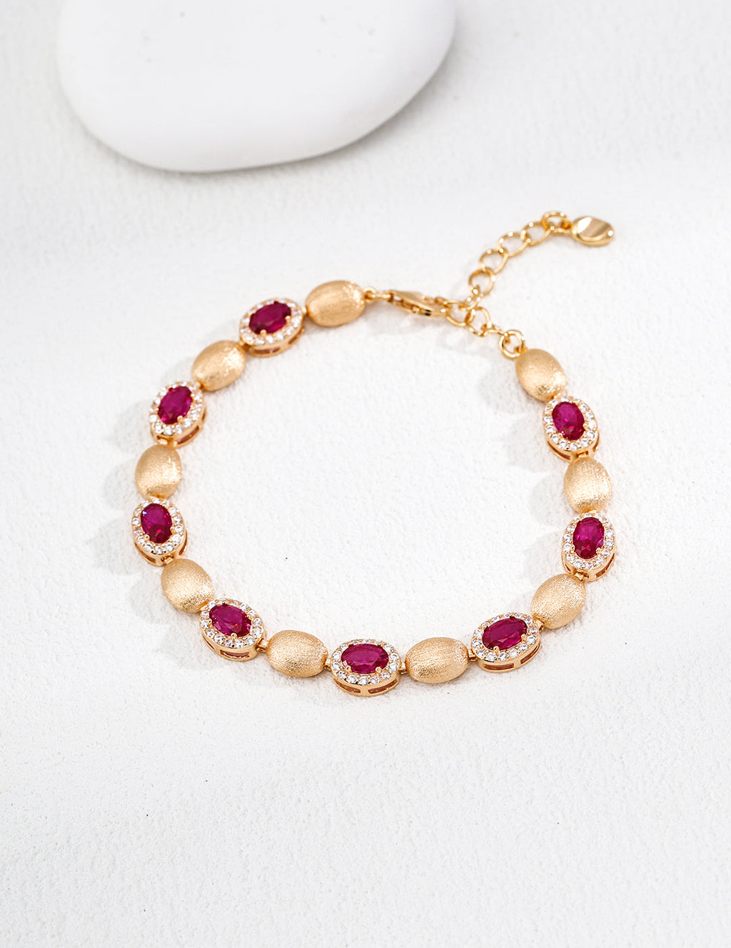 Vintage Matte Ruby-Inspired Zircon Bracelet