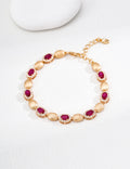 Vintage Matte Ruby-Inspired Zircon Bracelet